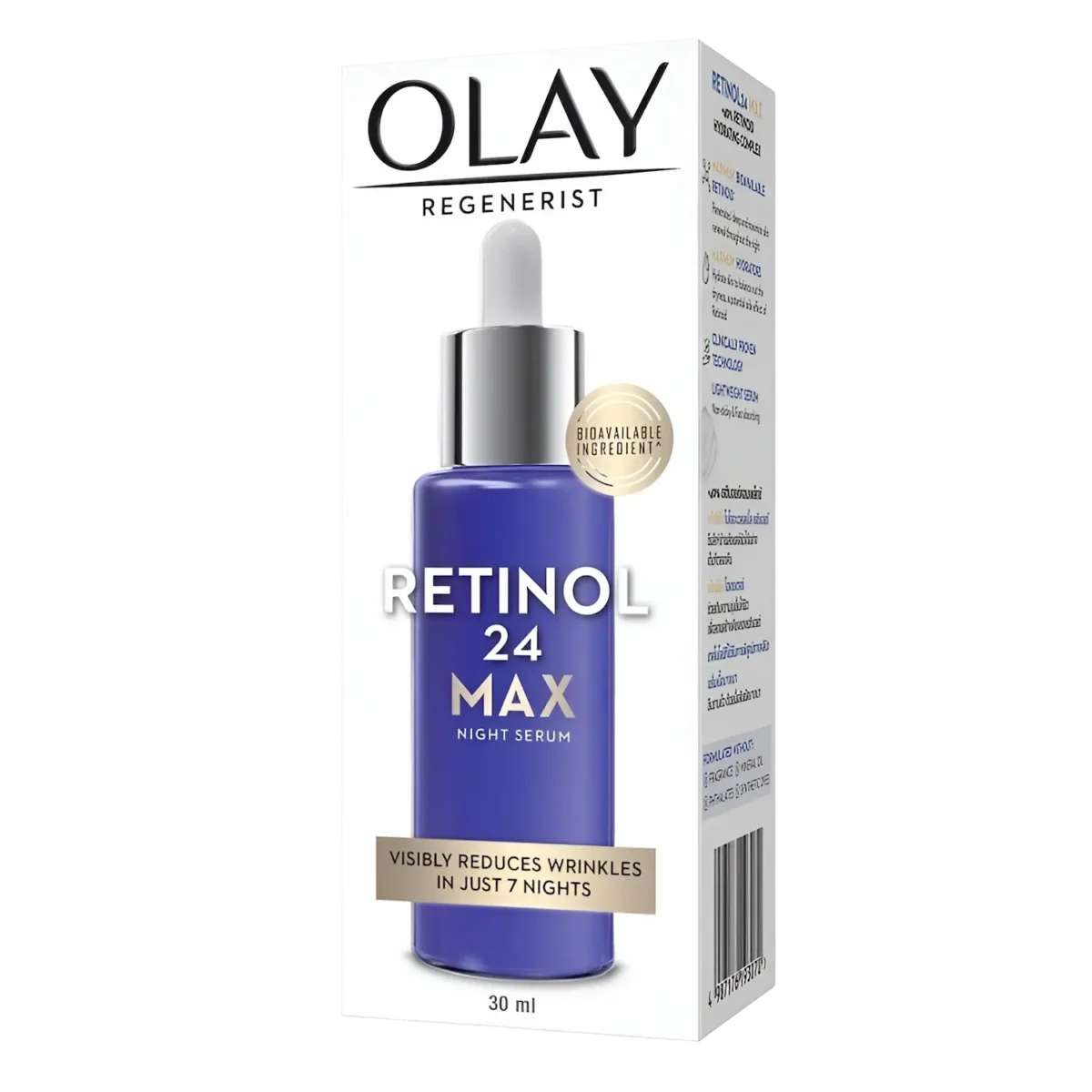Olay Regenerist Retinol Max Face Serum side box